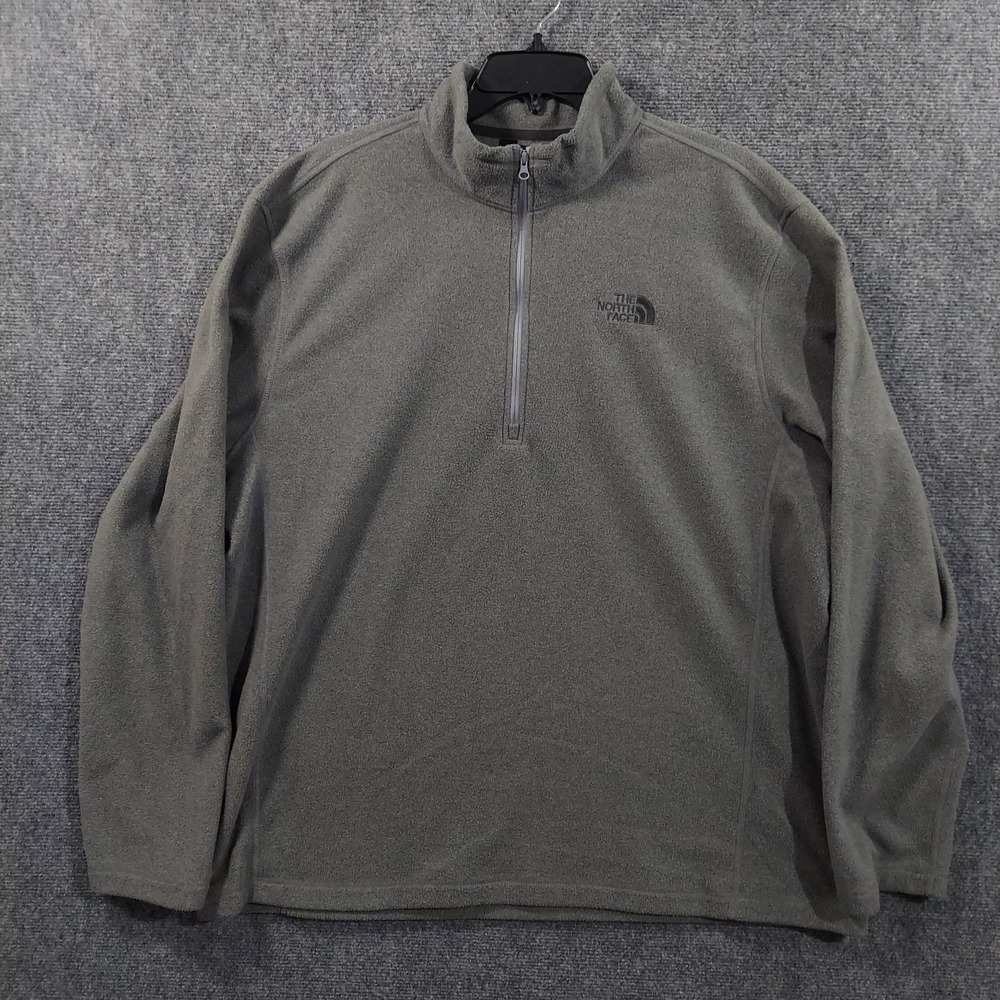 The North Face Fleece Jacket Mens XL Gray 1/4 Zip Pullover‎ Lightweight Outdoor